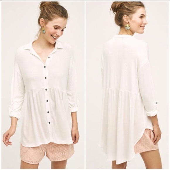 Anthropologie Tops - Anthropologie Everleigh Tova White Buttondown Top